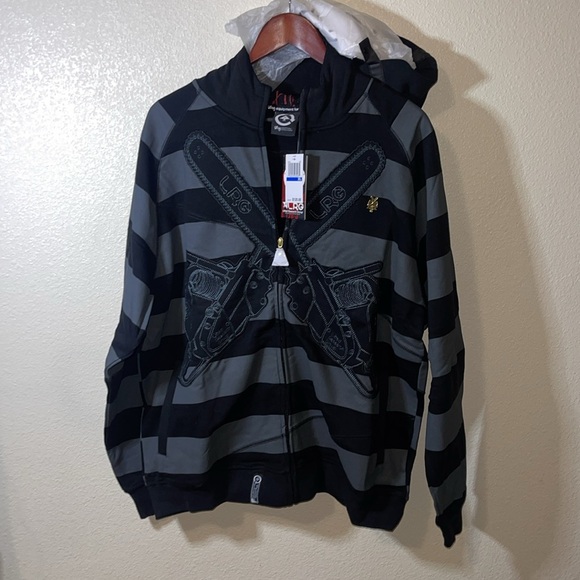 LRG Lifted Research Group "Friday The 47th" Zip Hoodie (Black) Sweatshirt Jacket - Picture 2 of 4